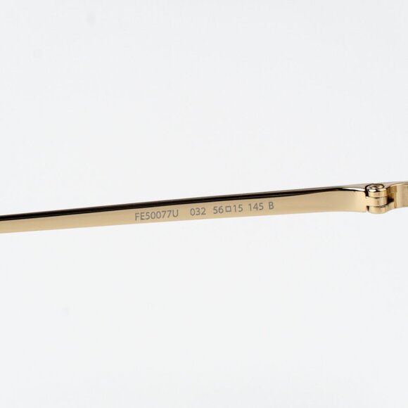 Fendi TRAVEL Women Eyeglasses Metal Shiny Clear Gold Demo Pilot FE50077U 032 NEW - Picture 5 of 12